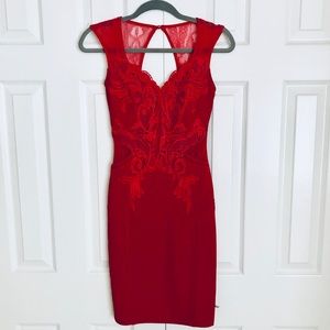 Red Lace Bodycon Dress